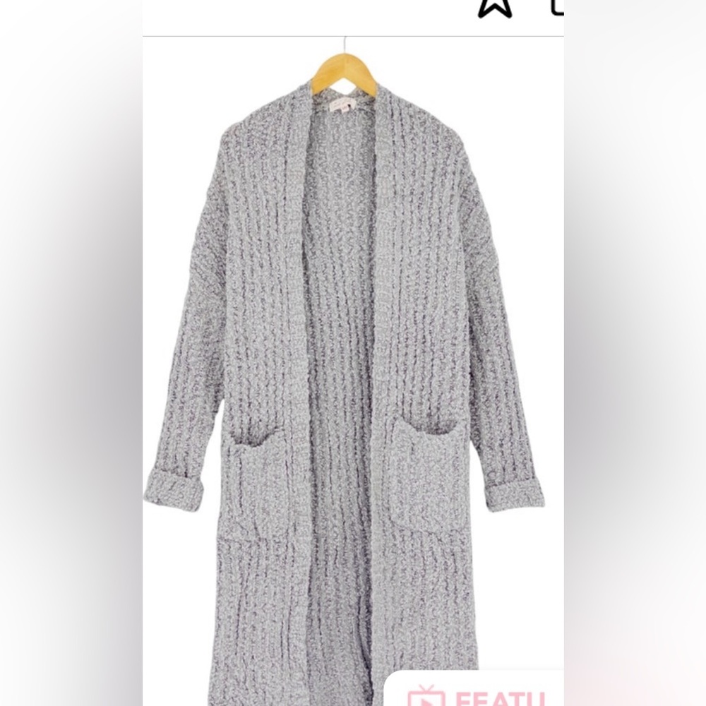 Ribbed Popcorn Duster Cardigan
- SILVER